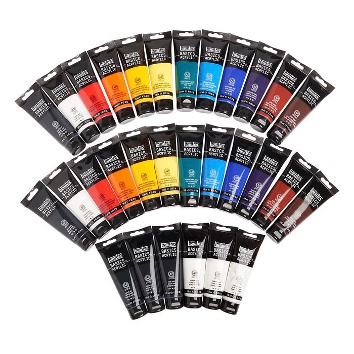 Liquitex Basics Top 12 Color Class, 4 Ounce Tubes, Set of 30