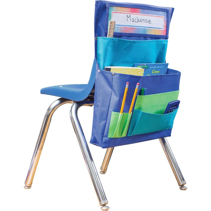 Teacher Created Resources Chair Pocket, Standard, 19 x 15-1/2 Inches, Teal and Lime, Set of 30