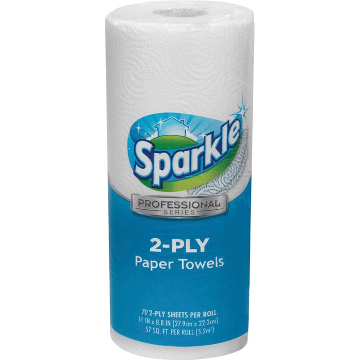 Georgia Pacific Sparkle PS Premium Perforated Roll Towels, 70 Sheets, 2-Ply, Paper, White, Pack of 30