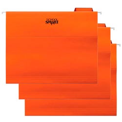 Image for School Smart Hanging File Folders, Letter Size, 1/5 Cut Tabs, Orange, Pack of 25 from School Specialty