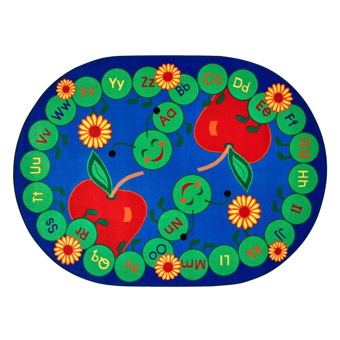 Carpets for Kids Premium ABC Caterpillar Carpet, Oval