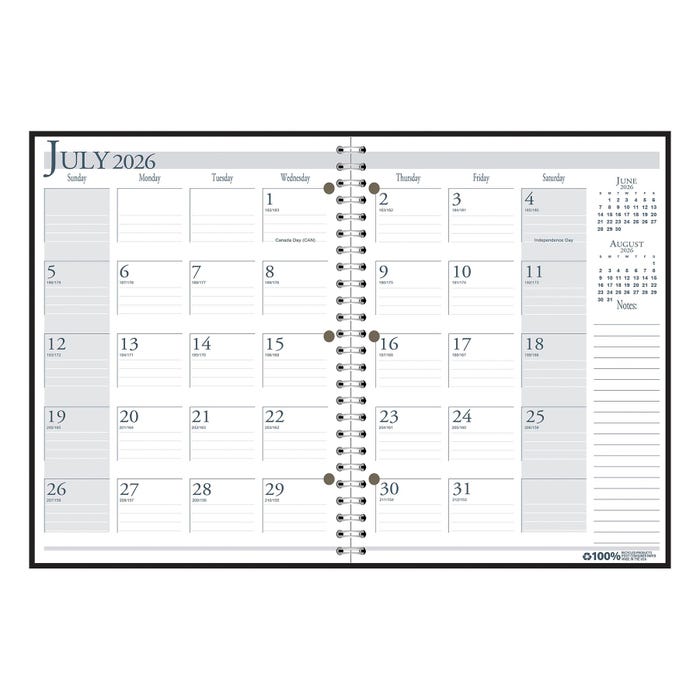 House of Doolittle Recycled Spiral Bound Monthly Academic Planner, July 2026 to August 2027, 8-1/2 x 11 Inches