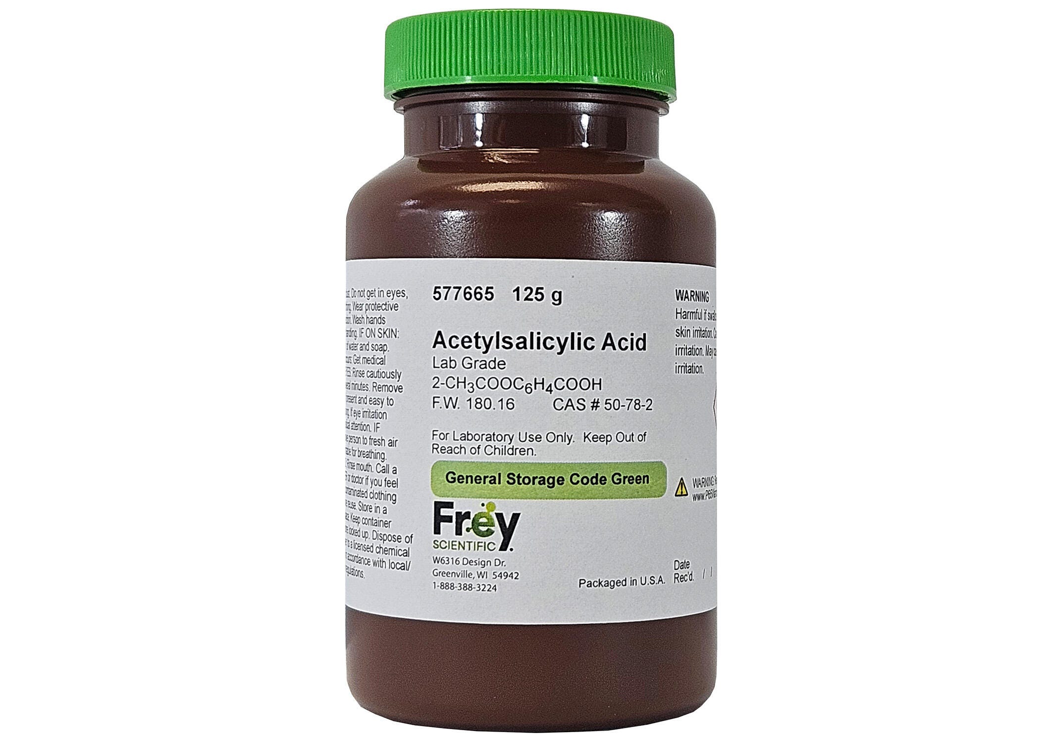 Frey Scientific Acetylsalicylic Acid, 125 g, Lab Grade 577665