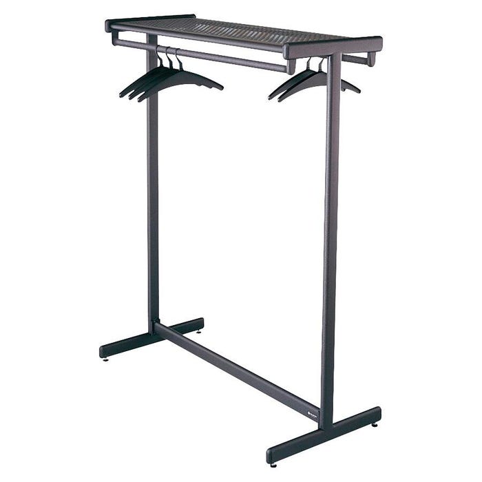 Quartet Double Sided Garment Rack, 48 x 61-1/2 Inches, 64 Hanger Cap, Steel, Black, Powder Coated