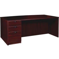 Lorell Prominence Laminate Desk, Full Left Pedestal, 72 x 42 x 29 Inches, Mahogany