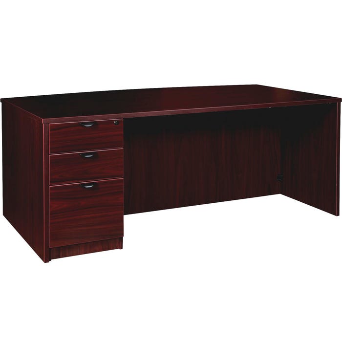 Lorell Prominence Laminate Desk, Full Left Pedestal, 72 x 42 x 29 Inches, Mahogany