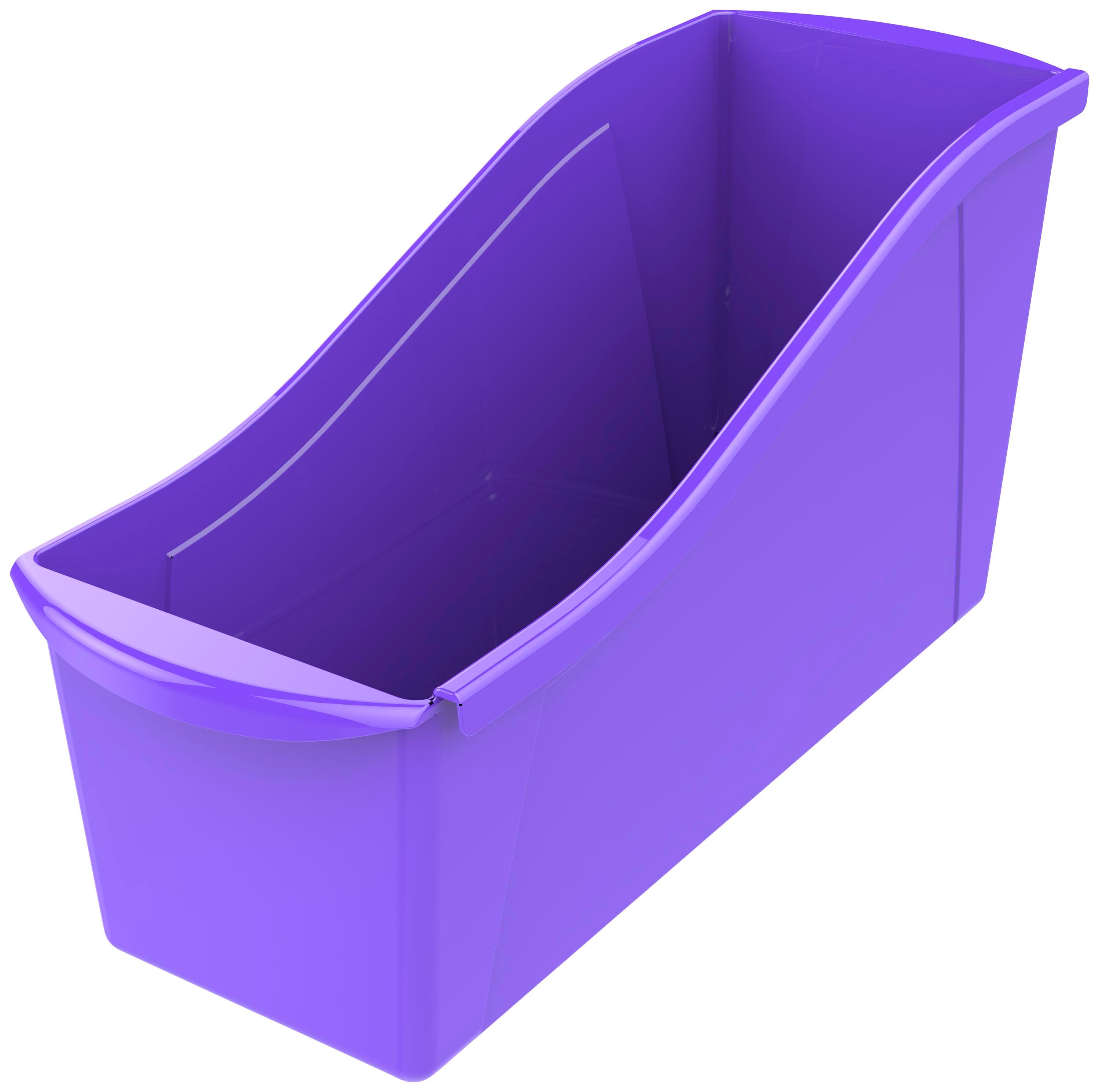 Storex Interlocking Book Bin, Large, 14-1/4 x 5-1/4 x 7 Inches, Purple 2013153
