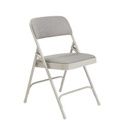 National Public Seating 2200 Premium Upholstered Folding Chair, Greystone, Set of 4, Item Number 2051302
