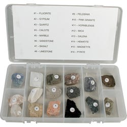 FOSS Plastic Box with Rock and Mineral Label