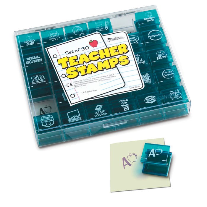 Learning Resources Jumbo Teacher Incentive Stamps, Set of 30
