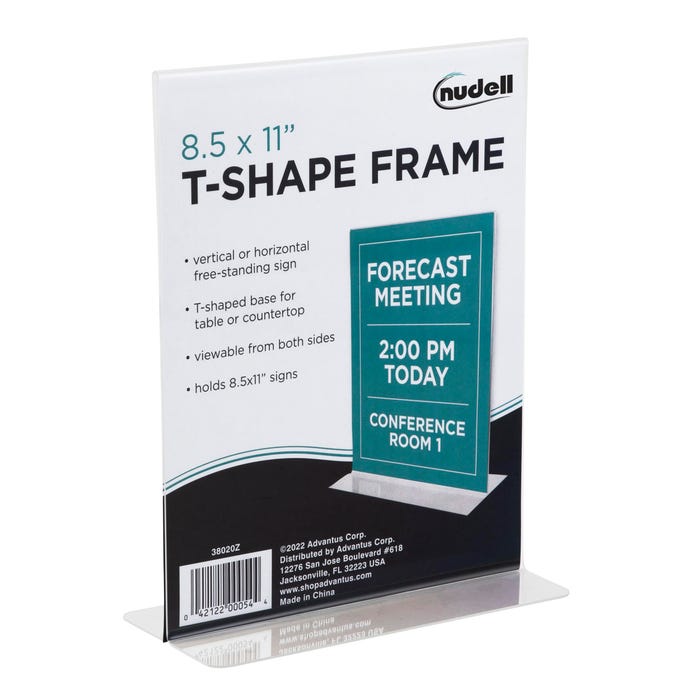 Nu-Dell Sign Holder, T-Shape Style, 8.5 x 11 Inches