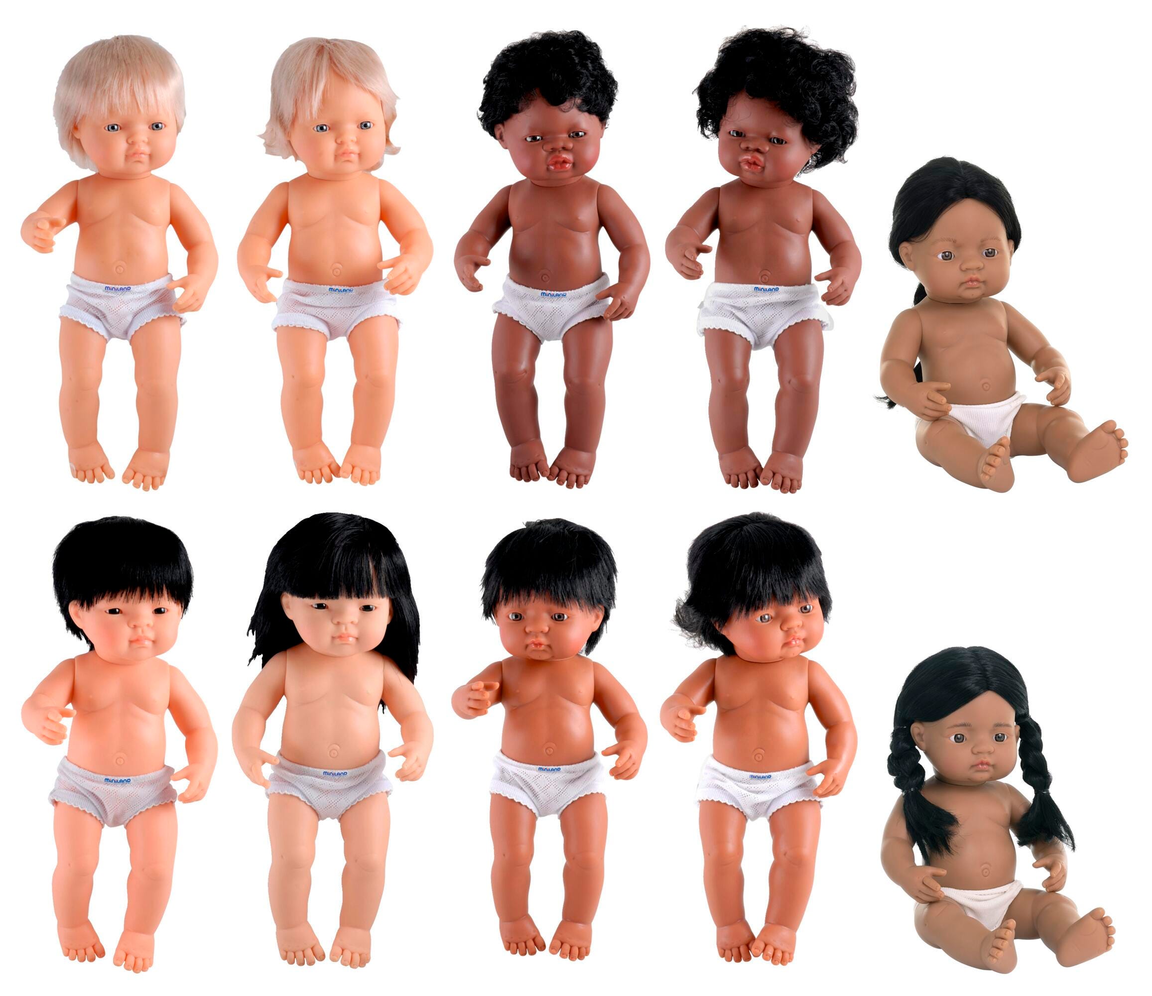 Miniland Multi-Ethnic Dolls, 15 Inches, Set of 10 2134873