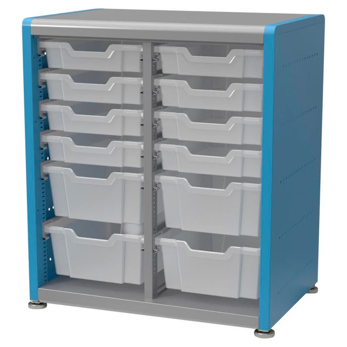 Classroom Select Geode Medium Cabinet, Double Wide with 12 Totes