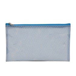 School Smart Pencil Case Pouch, Vinyl and Mesh, Blue 1598621