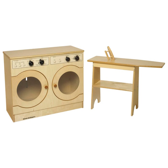 Childcraft Laundry Center Package, Washer, Dryer, and Ironing Board Set