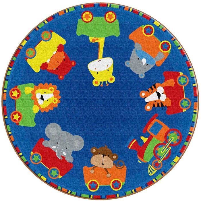 Flagship Carpets Choo Choo Carpet, 6 Feet, Round