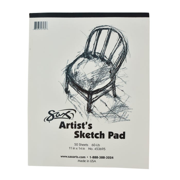Sax Sulphite Artist's Sketch Pad, 60 lbs, 11 x 14 Inches, White, 50 Sheets