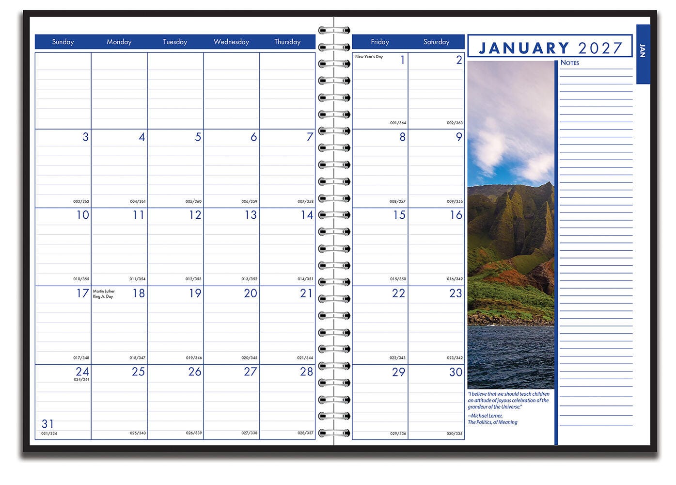 Image for House of Doolittle Recycled Weekly And Monthly Planner, Black, 2027, 8-1/2 x 11 Inches, Earthscapes from School Specialty