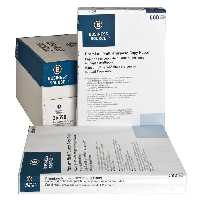 Business Source Copy Paper, 11 x 17 Inches, White, 2500 Sheets