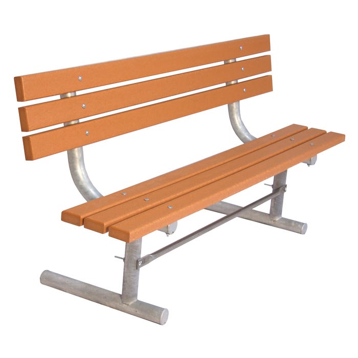 UltraSite Extra Heavy Duty Park Bench with Back, 95 x 22-1/2 x 35 Inches, Pressure Treated Wood, Brown Frame