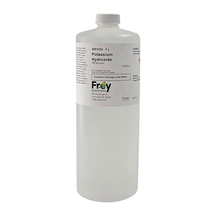 Frey Scientific Potassium Hydroxide, 1.0M Aqueous Solution, Lab Grade, 1L
