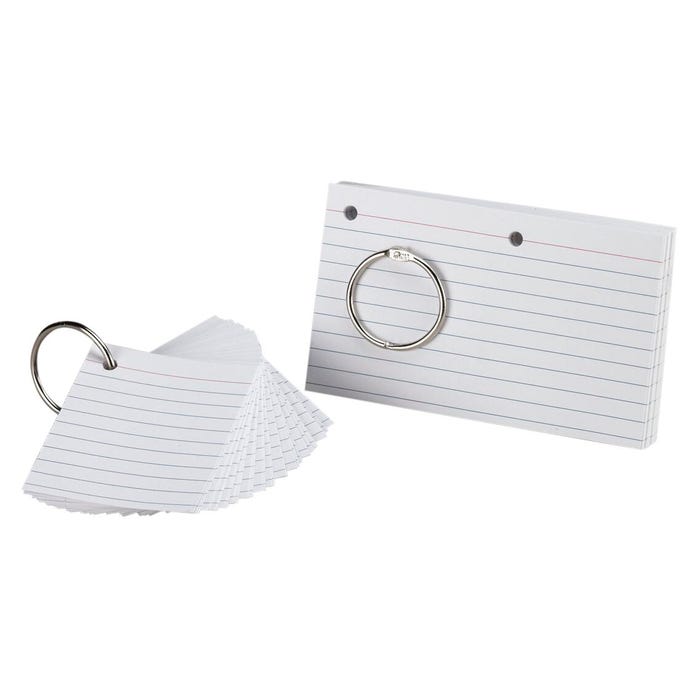 Oxford Just Flip it Punched Perforated Ruled Index Cards, 3 x 5 Inches, White, Pack of 75