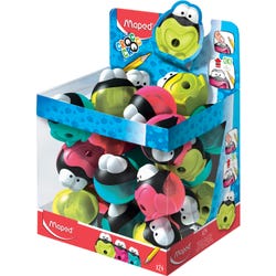 Maped One-Hole Signal Frog Pencil Sharpeners, Assorted Colors, Pack of 24, Item Number 2005008