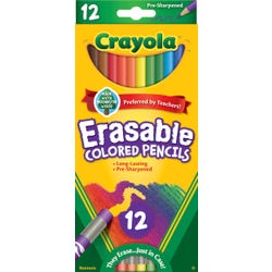 Crayola Erasable Colored Pencils, Assorted Colors, Set of 12 410558