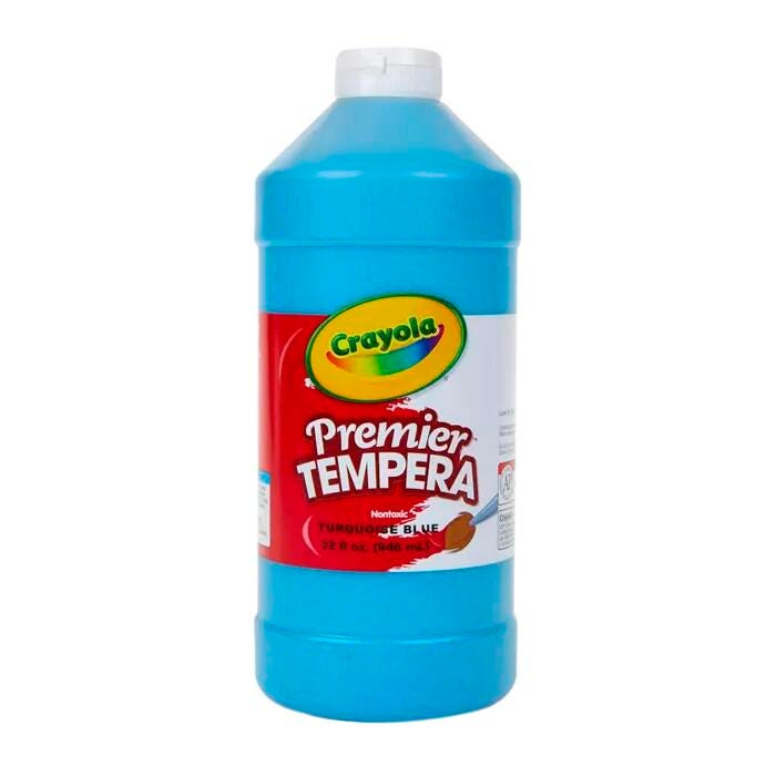 Crayola Premier Tempera Paint, 1 Quart Bottle, Turquoise