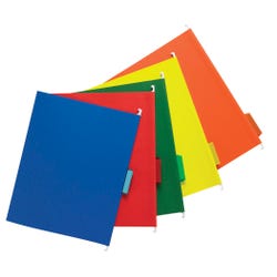 School Smart Hanging File Folders, Letter Size, 1/5 Cut Tabs, Assorted Colors, Pack of 25 085107