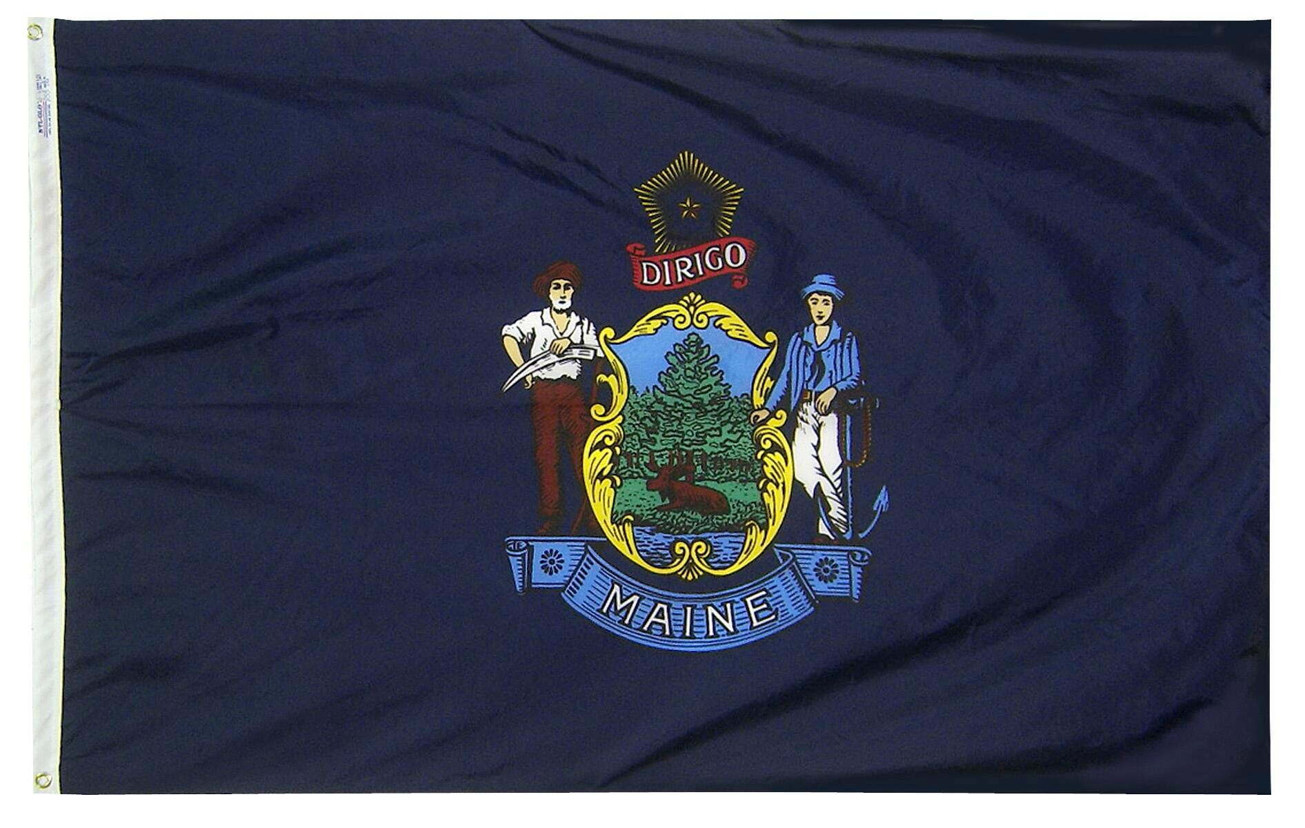 Image for Annin Maine State Flag, Heavy Weight Nylon, Outdoor, 4 x 6 Feet from School Specialty