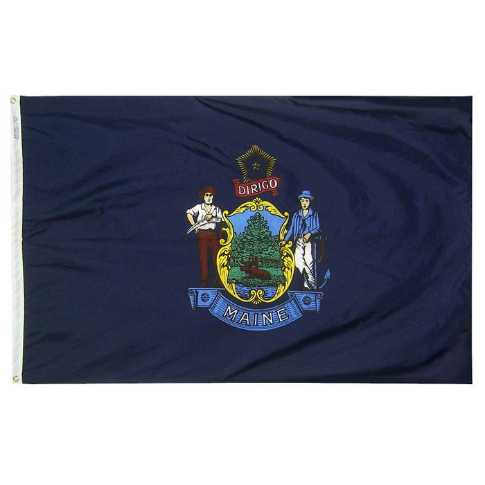 Annin Maine State Flag, Nylon, Indoor, 3 x 5 Feet