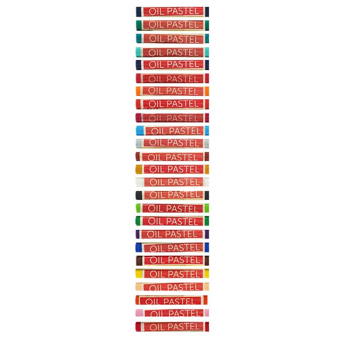 School Smart Oil Pastels, Assorted Colors, Set of 25