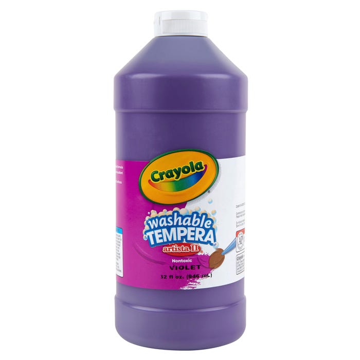 Crayola Artista II Washable Tempera Paint, 1 Quart Bottle, Violet
