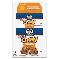 Quaker Foods Peanut Butter Big Chewy Granola Bar, 1.48 oz, 10 Per Box, Item Number 1537580