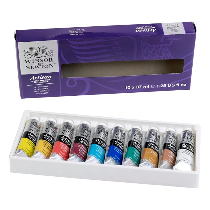 Winsor & Newton Artisan Water-Mixable Oil Color Set, Assorted Colors, 1.25 Ounces, Set of 10