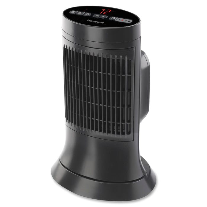 Honeywell Digital Ceramic Compact Heater, 8 x 6 x 12-13/16 in, Black