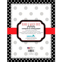 Barker Creek Designer Computer Paper, Black & White Dot, 8-1/2 x 11 Inches, 50 Sheets, Item Number 2102193