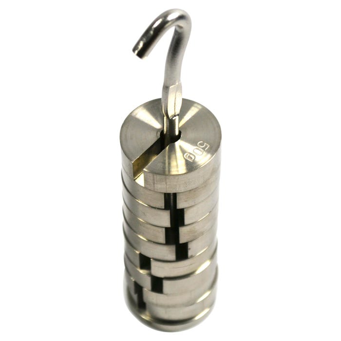 EISCO Stainless Steel Slotted Set of Masses with Hanger, 9 Weights
