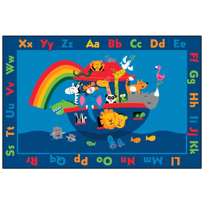 Carpets for Kids KID$Value PLUS Noah's Alphabet Animals Carpet, Rectangle
