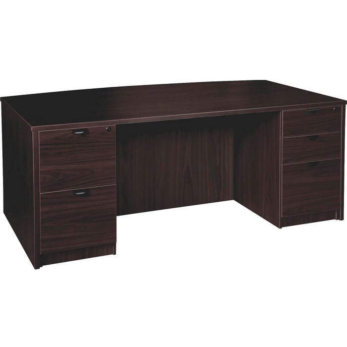 Lorell Prominence Laminate Desk, Full Double Pedestal, 72 x 42 x 29 Inches, Espresso