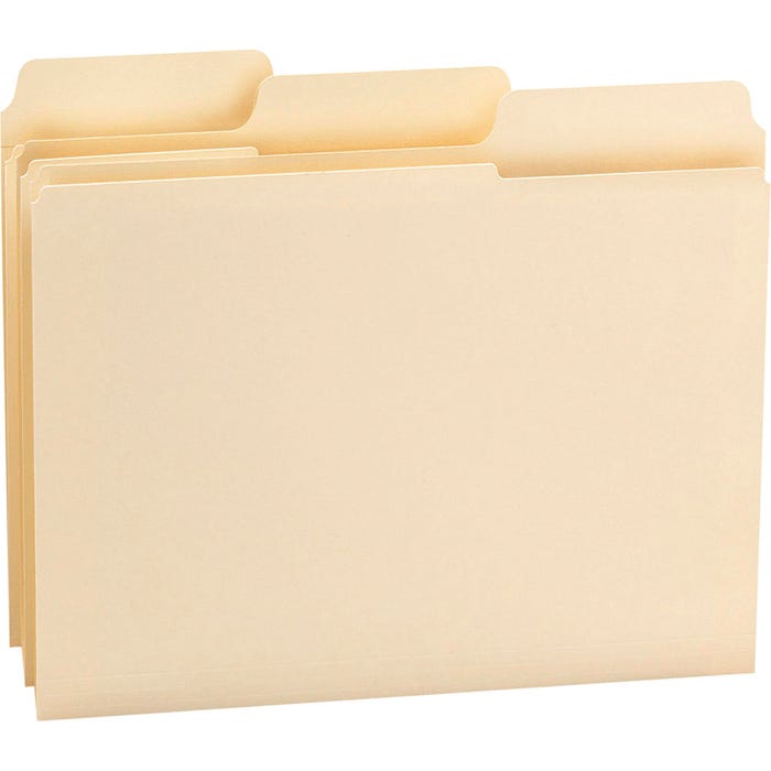 Smead SuperTab File Folders with Oversized Tabs, Letter Size, 1/3 Cut Tabs, Manila, 2-Ply, Pack of 100