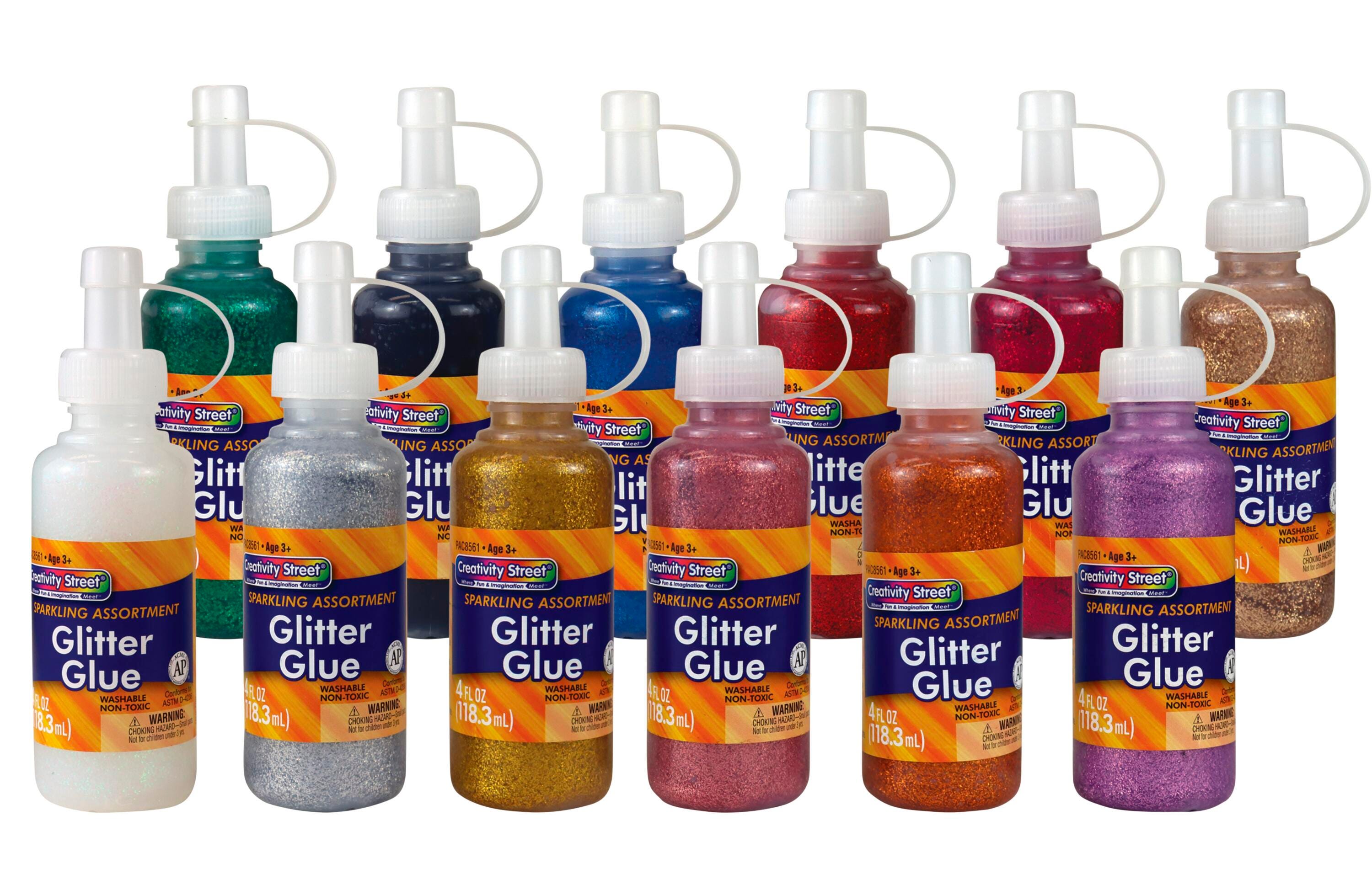 Creativity Street Washable Glitter Glue, 4 Ounces, Assorted Colors, Set of 12 085890
