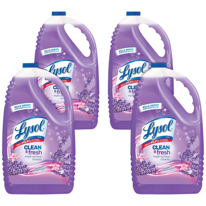 Lysol Multi-Surface Cleaner, Lavender and Orchid, 144 Ounces, Case of 4