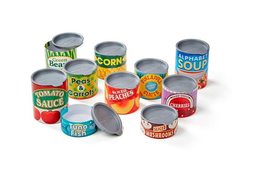 Image for Melissa & Doug Let's Play House Grocery Cans with Lids, Set of 10 from School Specialty