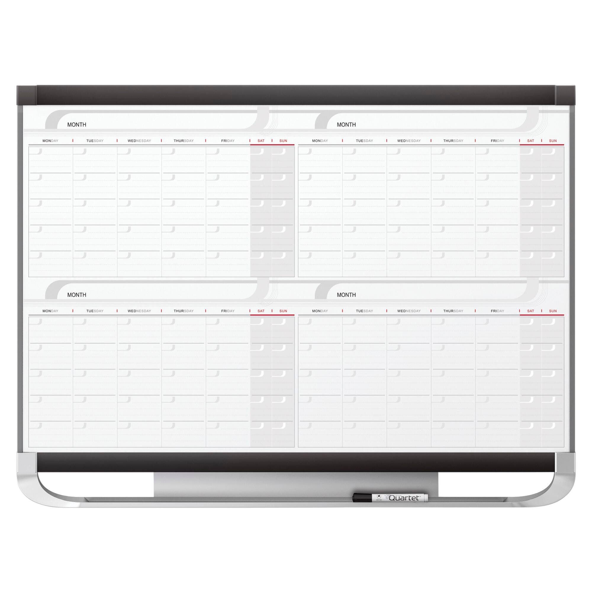 Quartet Prestige Calendar, 4 x 3 ft, Graphite, Item Number 1500493