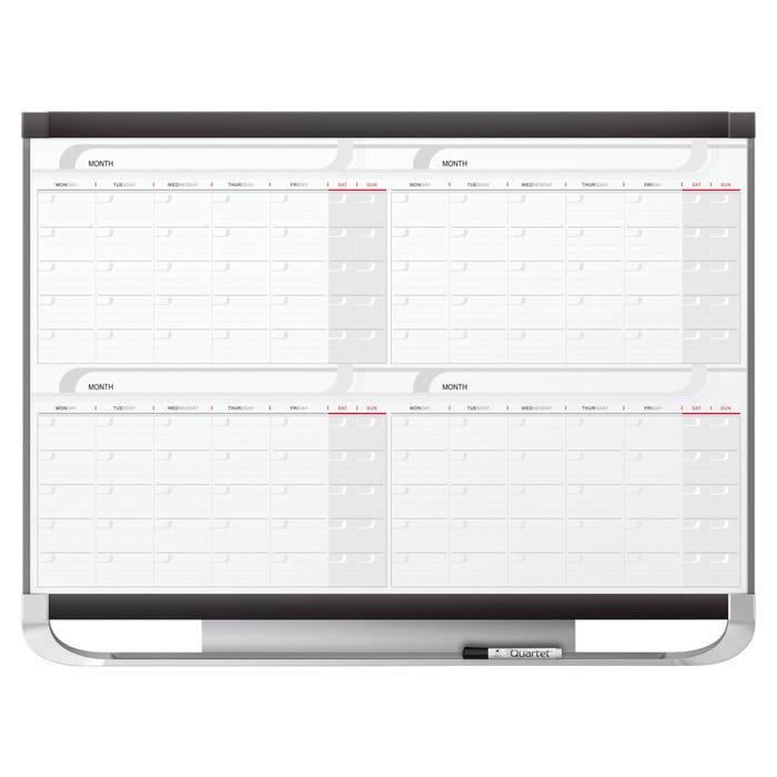 Quartet Prestige Calendar, 4 x 3 ft, Graphite