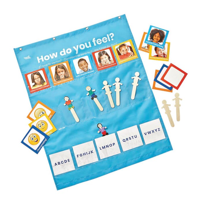 hand2mind Express Your Feelings Pocket Chart, 17-1/2 x 11-1/2 Inches