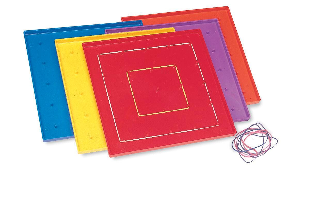 Learning Resources Plastic Geoboard Set of 10 1006452