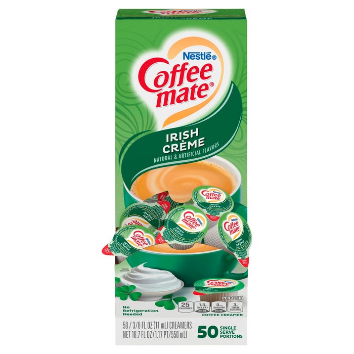 Coffee mate Liquid Creamer Tub Singles, Irish Cream, Pack of 50